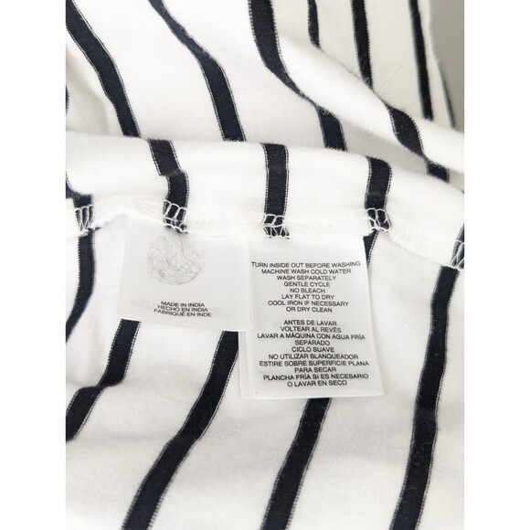 Anne Klein Sport Striped Scalloped T Shirt Womens Petite XL Nautical - Picture 8 of 8